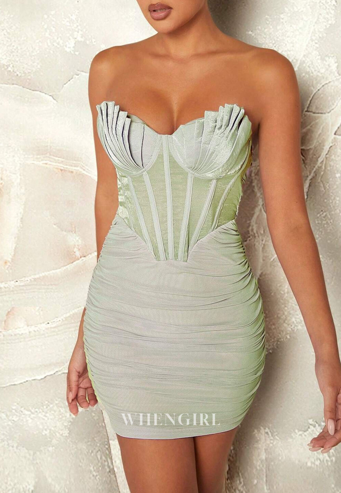 Sheath Pleated Sweetheart Sleeveless Back Zipper Short Homecoming Dress