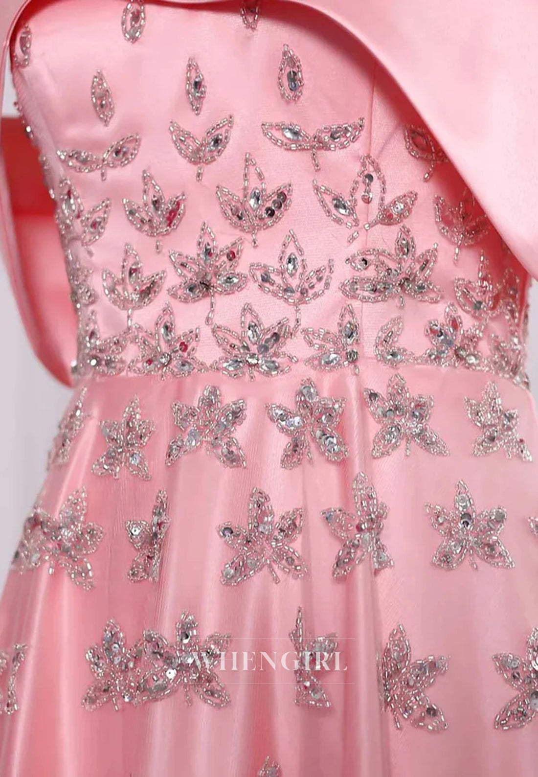 Off Shoulder Beaded Pleated Back Zipper A-Line Formal Evening Gown with Train