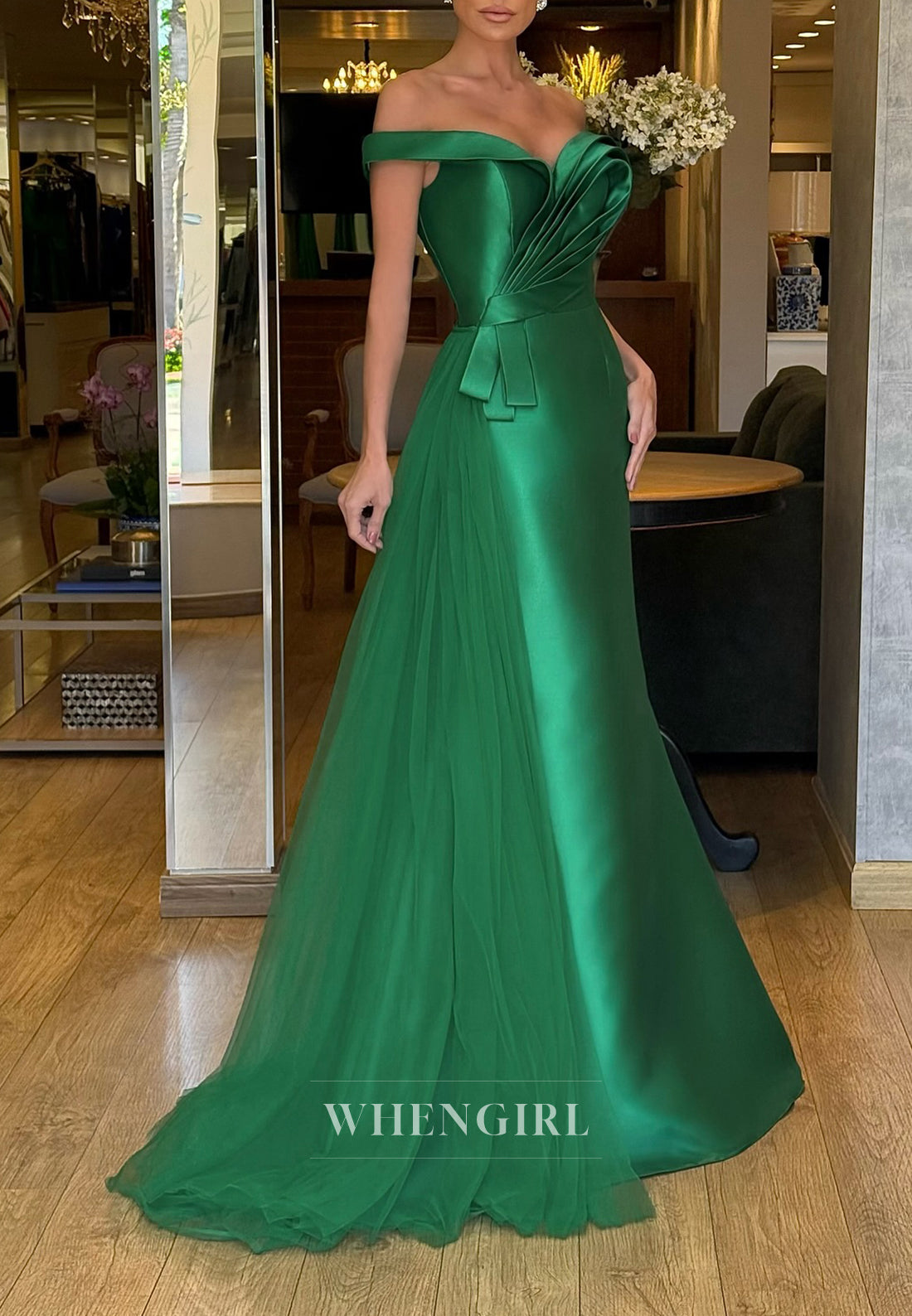 Mermaid Pleated Sweetheart Sleeveless Sweep Trian Formal Evening Dress
