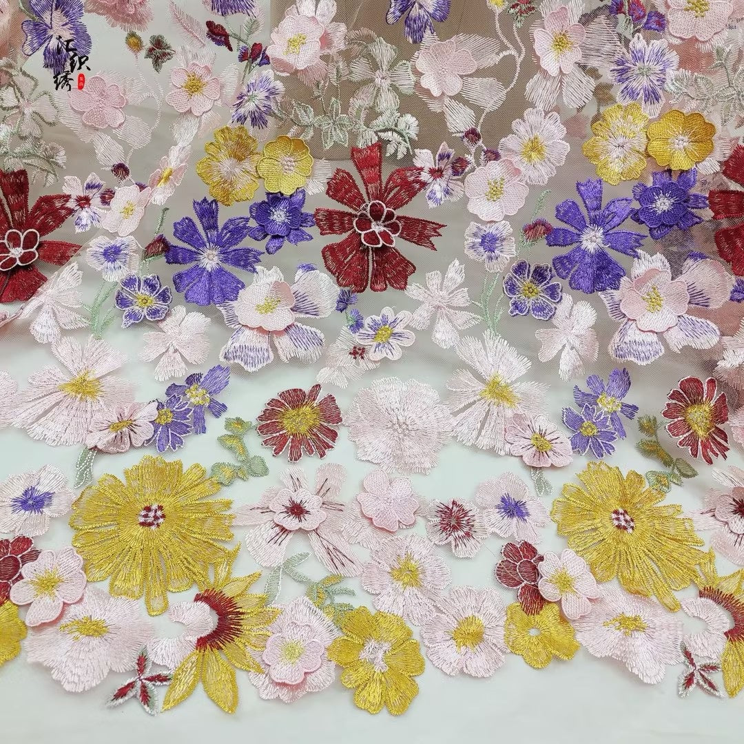 Illusion Floral Embroidered A-Line Gown