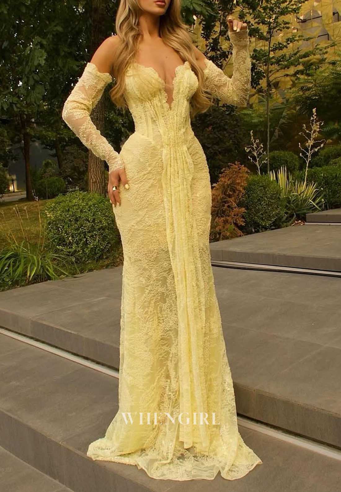 Lace Corset Mermaid Evening Gown