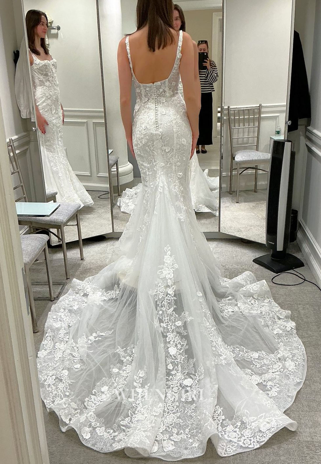 Lace Wedding Dress with Overskirt
