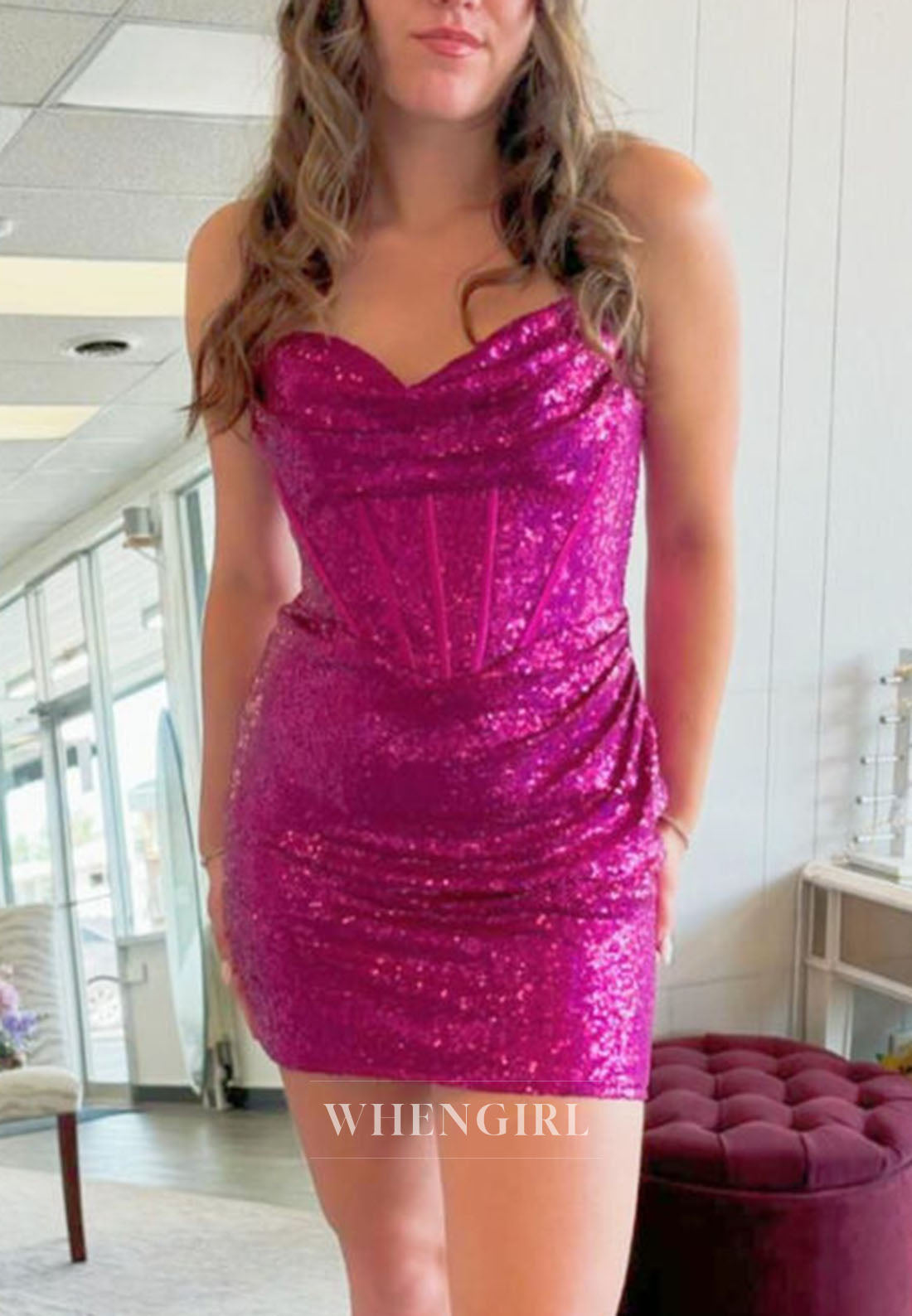 Sequin Corset Bodice Mini Dress