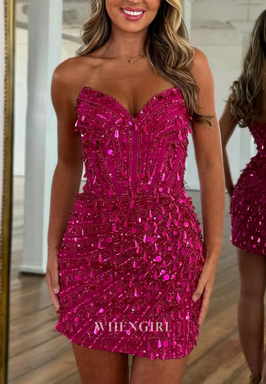 Sheath Sweetheart Strapless Beads Sleeveless Back Zipper Homecoming Dress