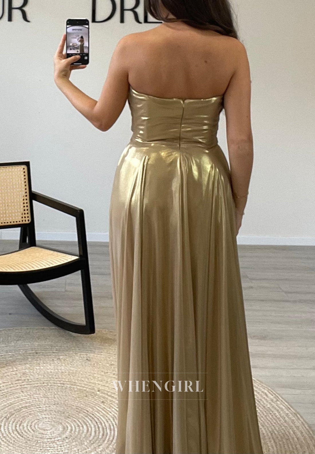 Cowl Neck A-Line Side Slit Pleated Sleeveless Evening Gown