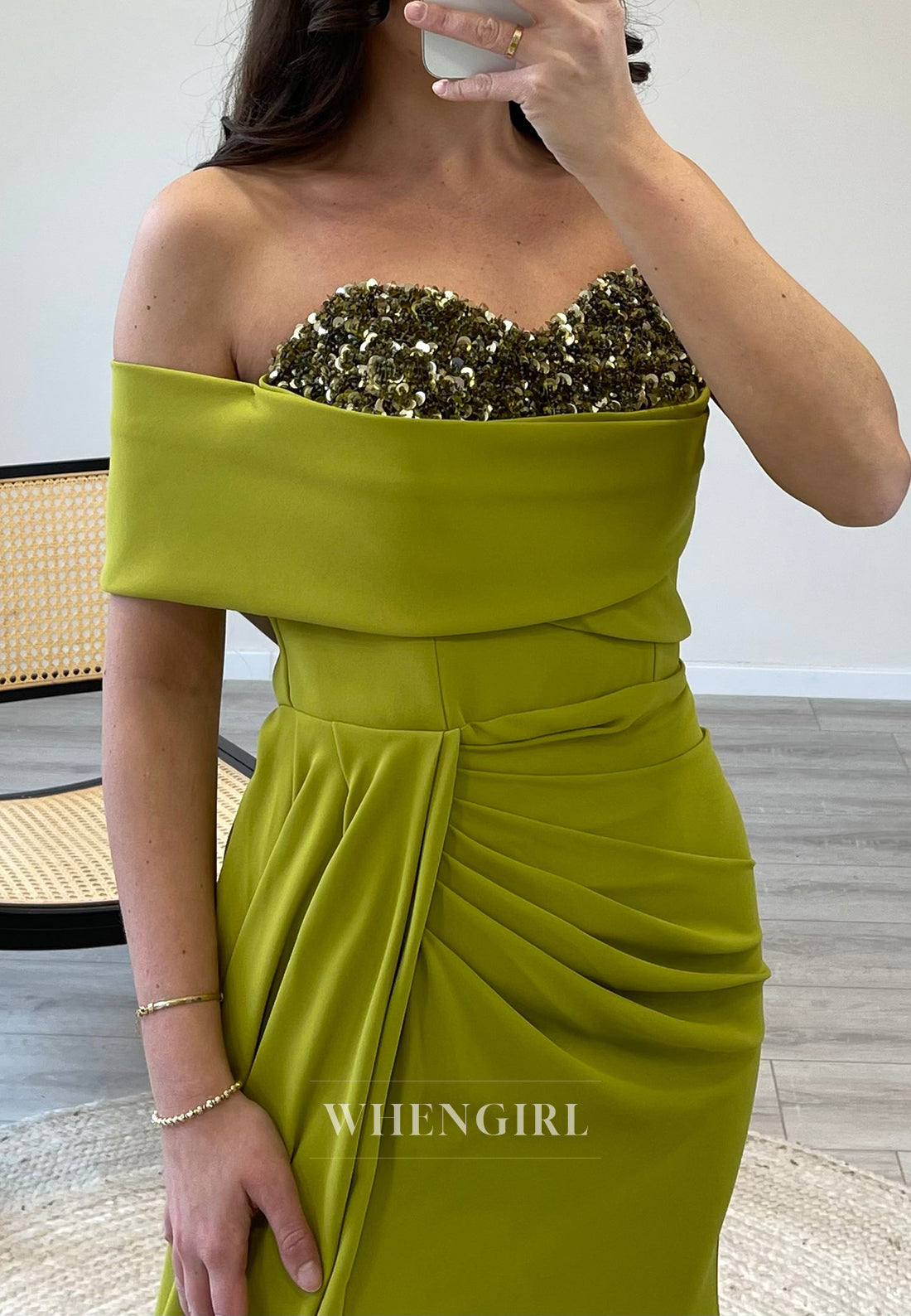 Beaded Sweetheart Romantic Side Slit Mermaid Formal Evening Gown with Train