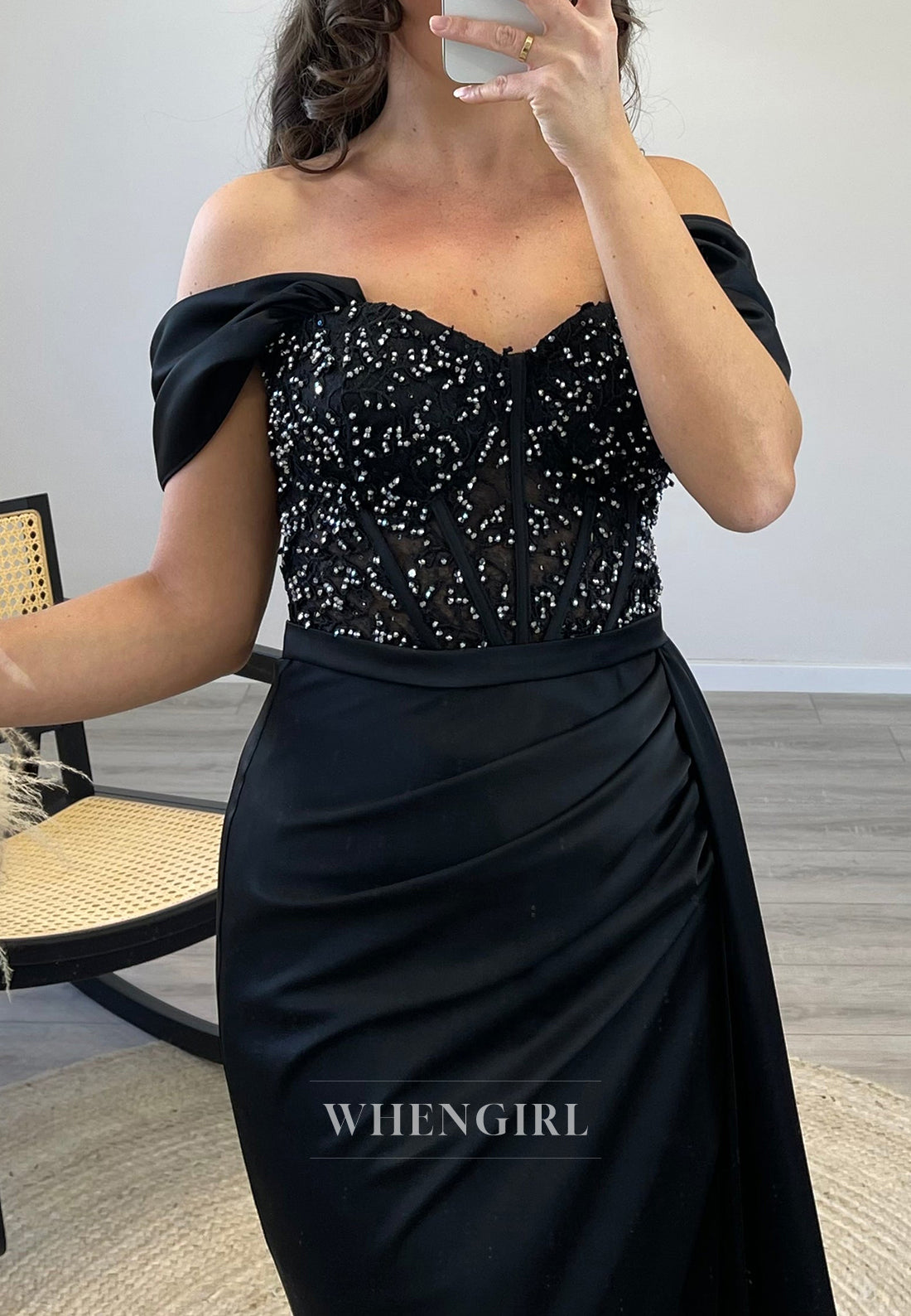 Sweetheart Off Shoulder Pleated Beade Lace Mermaid Evening Fermal Gown With Train