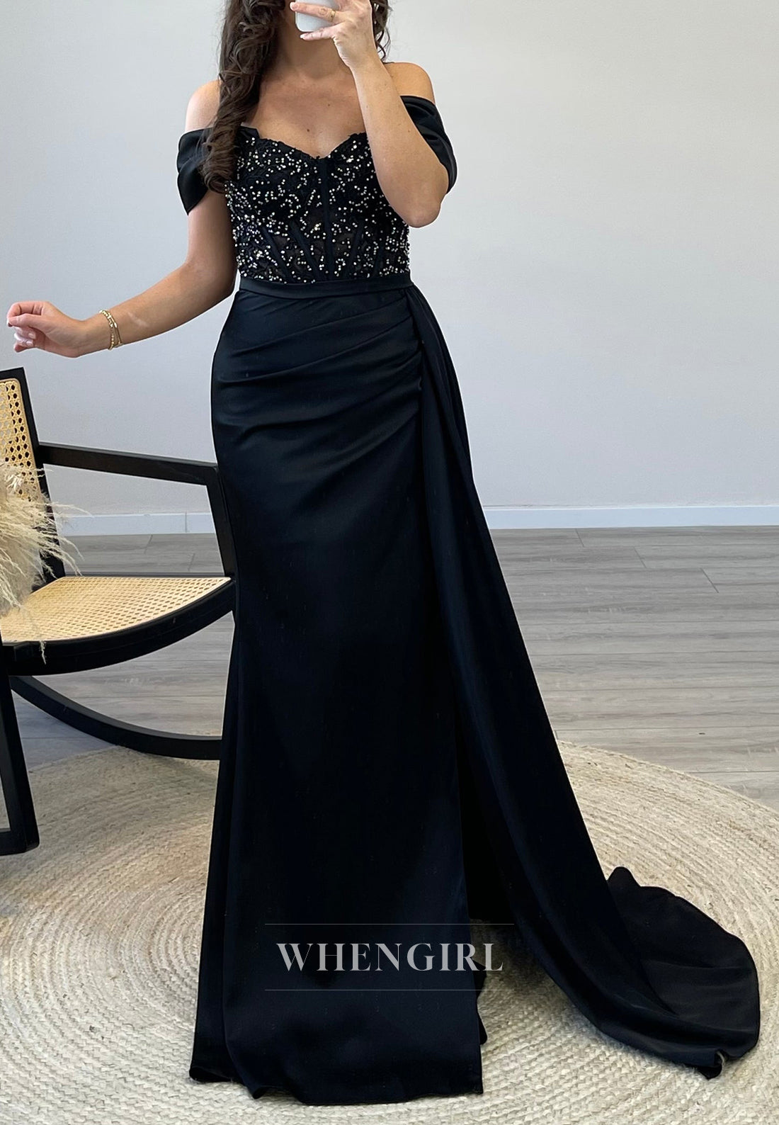 Sweetheart Off Shoulder Pleated Beade Lace Mermaid Evening Fermal Gown With Train