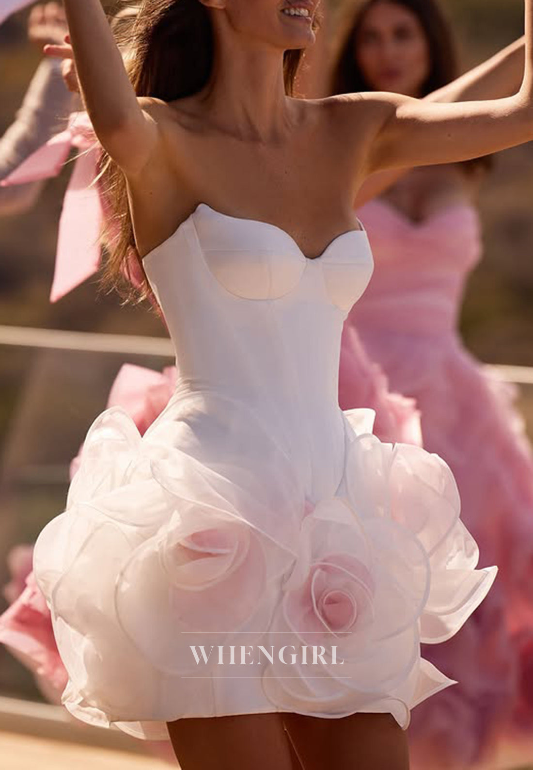 A-Line Floral Sweetheart Spaghetti Straps Sleeveless Homecoming Dress