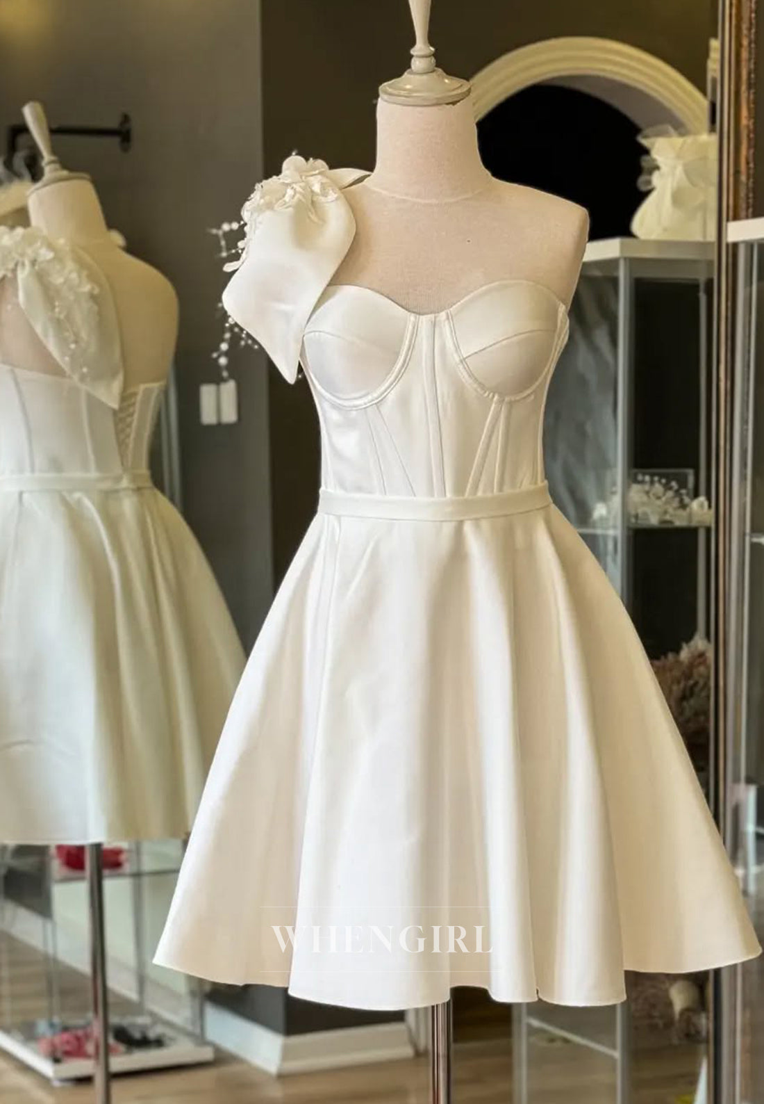 One Shoulder Sleeveless Party Gown Sweetheart A-Line Short Homecoming Dress