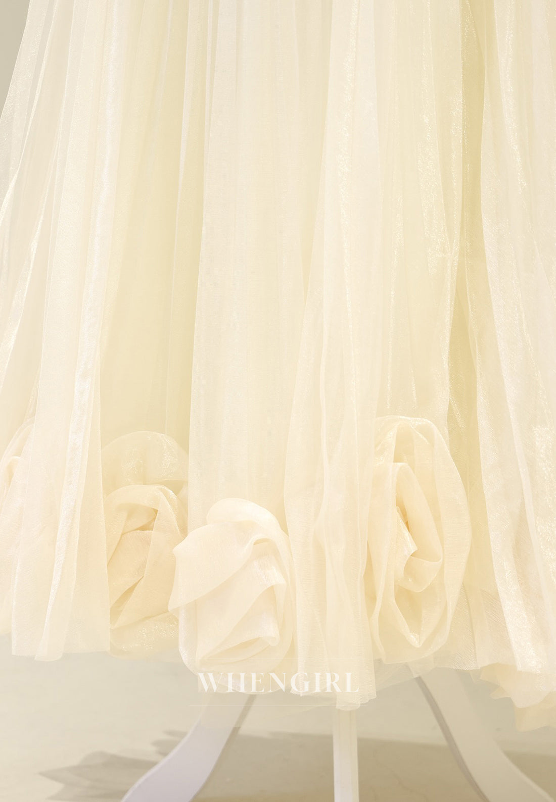 A-Line High Neck Long Sleeves 3D Flowers Back Zipper Long Formal Evening Gown