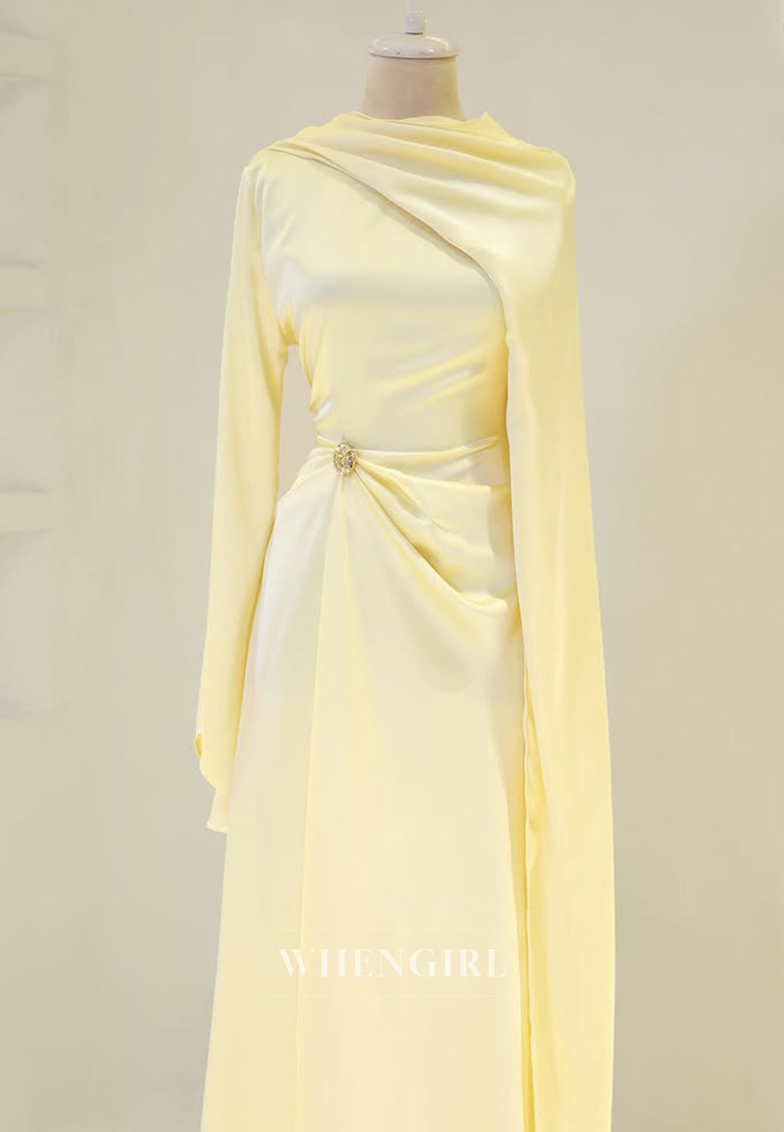 Long Sleeves Rhinestone Bateau Neck Floor Length Sheath Formal Evening Dress