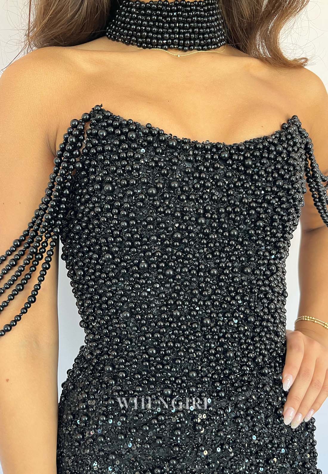 Off Shoulder Pears Beading Sheath Sleeveless Short Homecoming Dress