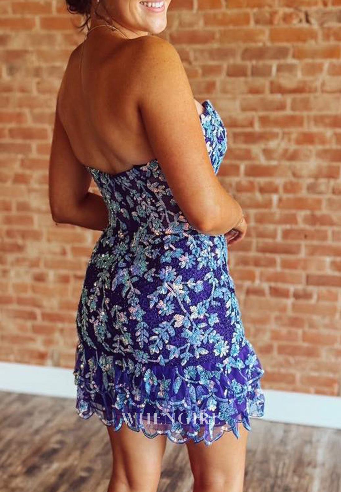 Blue Sweetheart Sequins Sleeveless Back Zipper Sheath Short Homecoming Dress