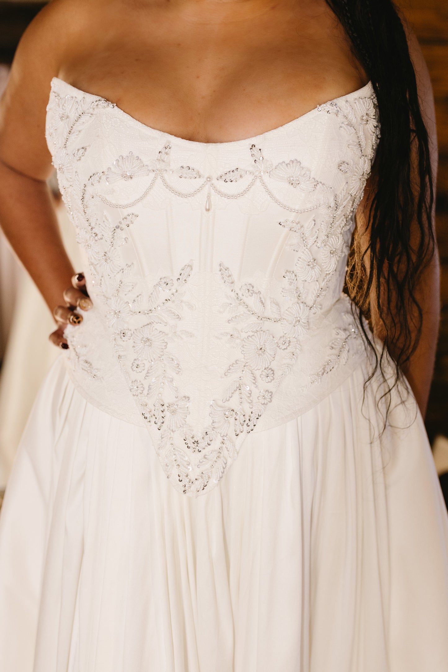 A-Line Scoop Neck Sleeveless Side Slit Lace up Wedding Dress