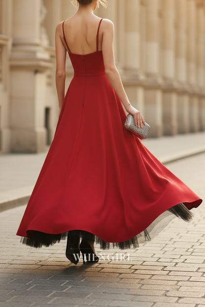Burgundy Sweetheart A-Line Maxi Dress