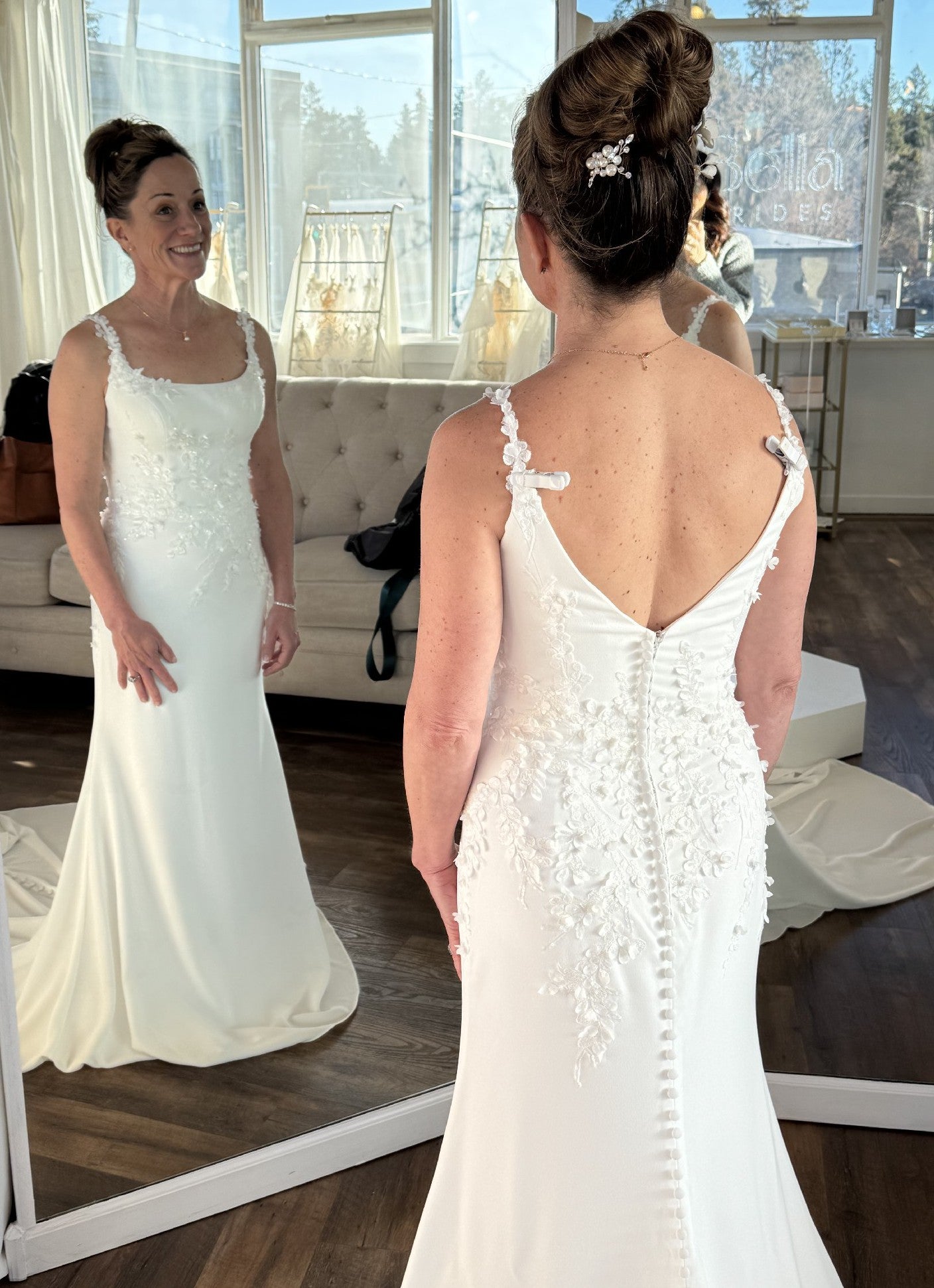 Straps Long Wedding Dress Simple Bridal Dress