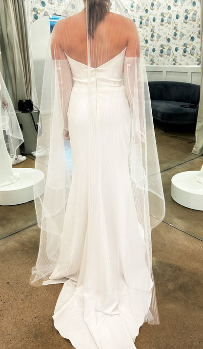 White Strapless Mermaid Long Wedding Dress