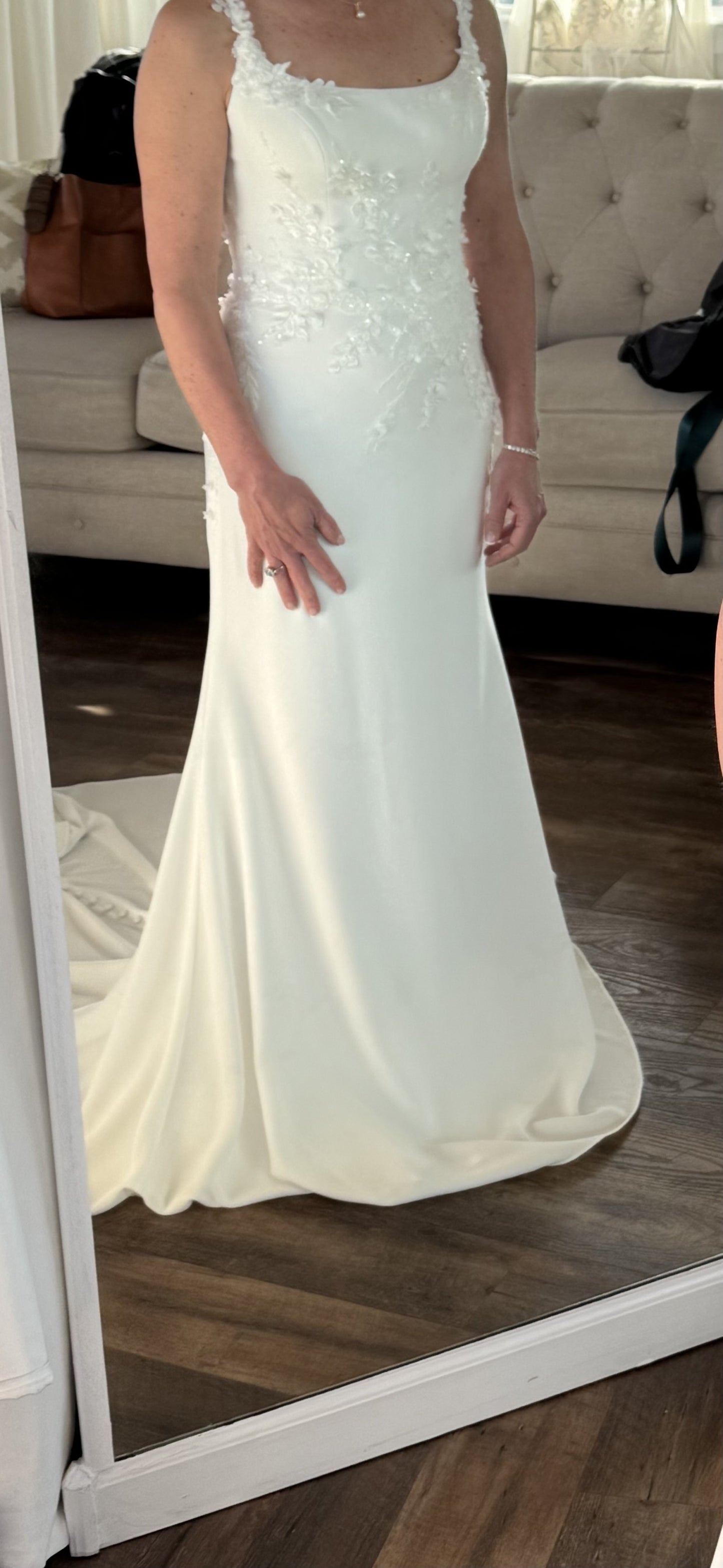 Straps Long Wedding Dress Simple Bridal Dress