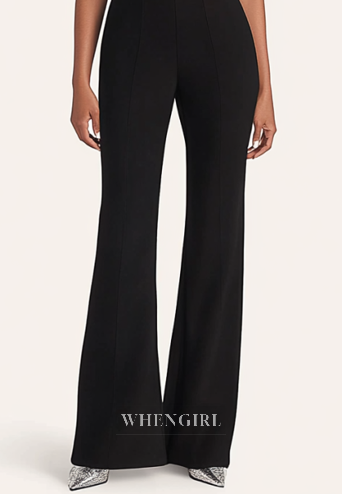 Daily Business Work Party Sloping Shoulder Satin Jumpsuit