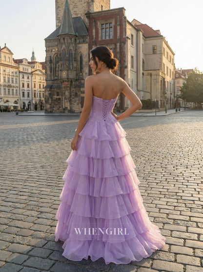 Sweetheart Ruffles A-Line Chiffon Prom Dress
