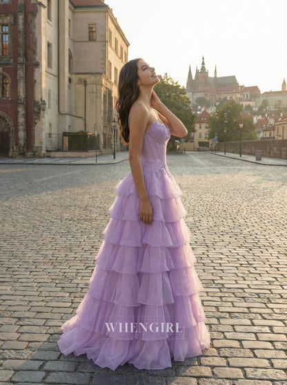 Sweetheart Ruffles A-Line Chiffon Prom Dress