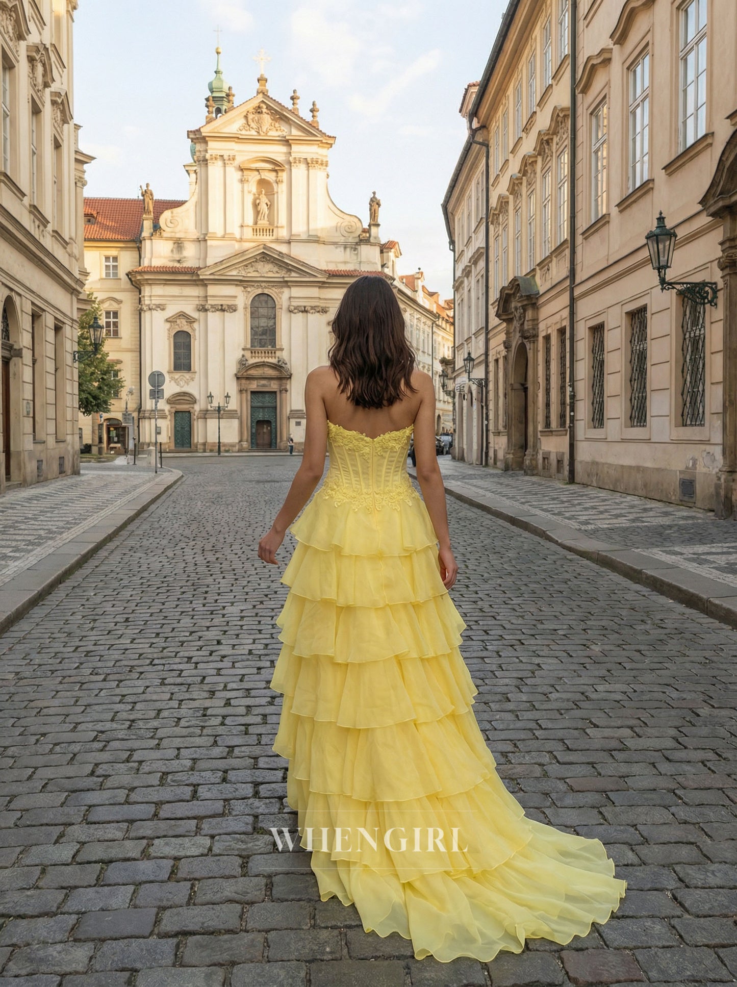 Sweetheart Ruffles A-Line Chiffon Prom Dress
