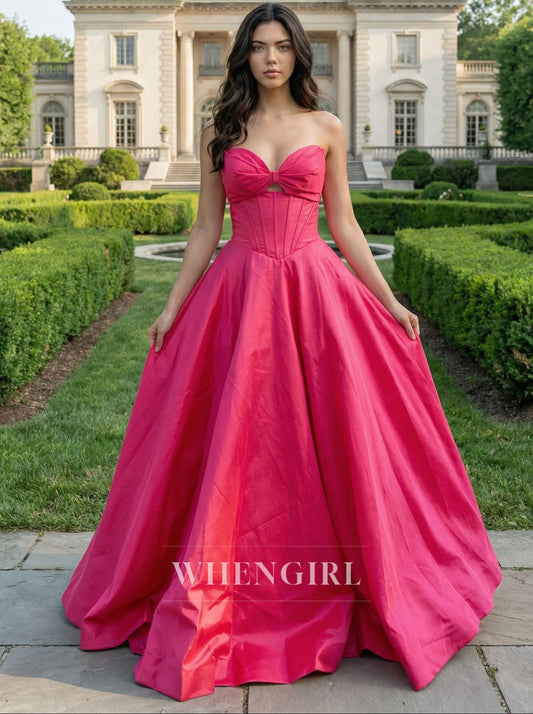 Fuchsia Sweetheart Sleeveless A-Line Prom Dress