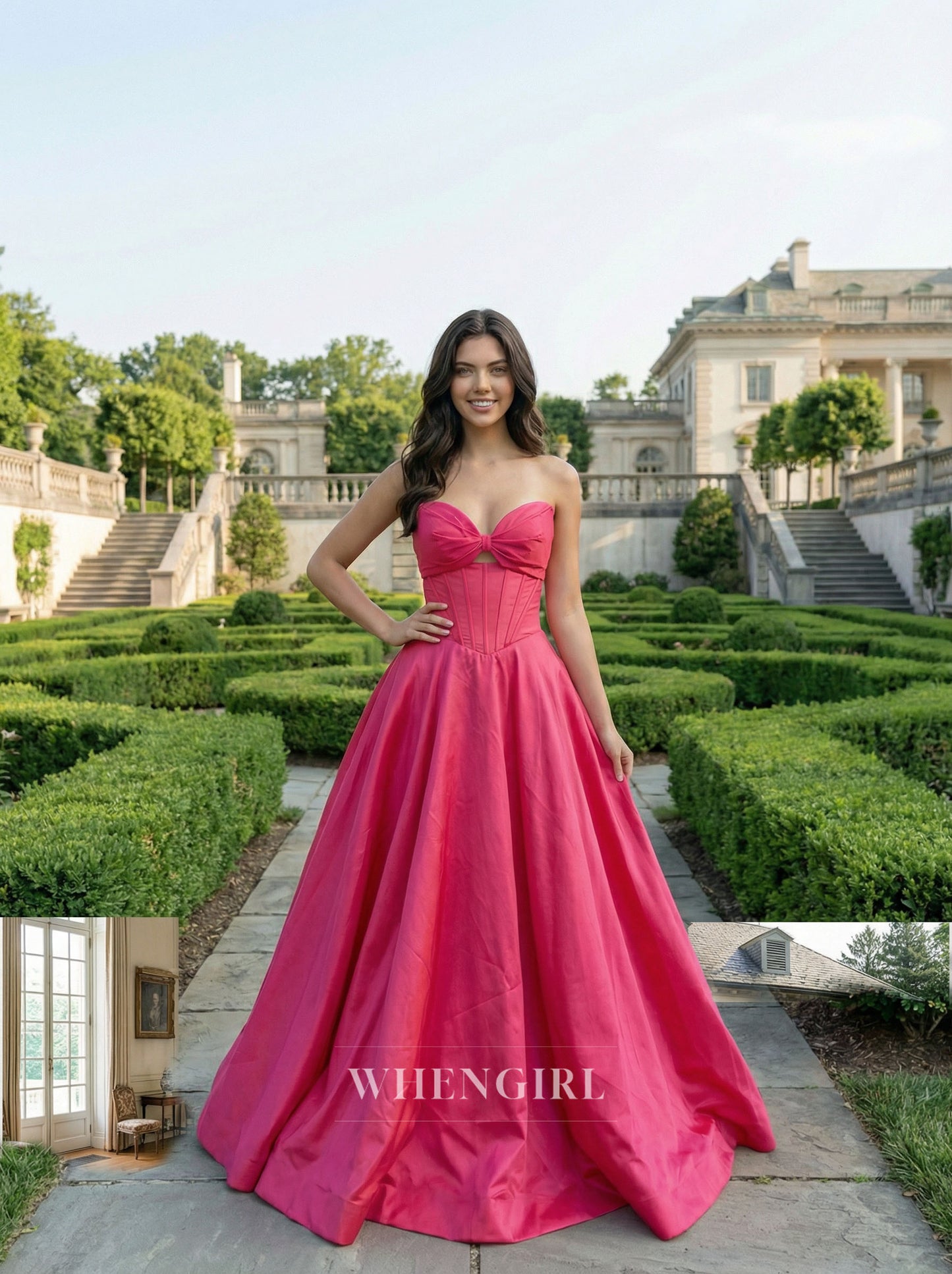Fuchsia Sweetheart Sleeveless A-Line Prom Dress