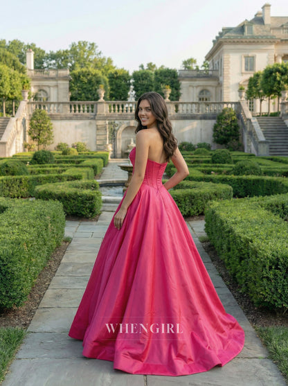 Fuchsia Sweetheart Sleeveless A-Line Prom Dress