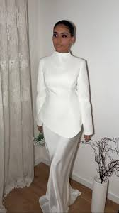 Sheath High-Neck Drop-Waist Satin Long Sleeves Formal Dress