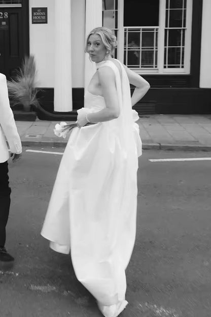 Drop Waist Wedding Gowns Ivory With Scarf