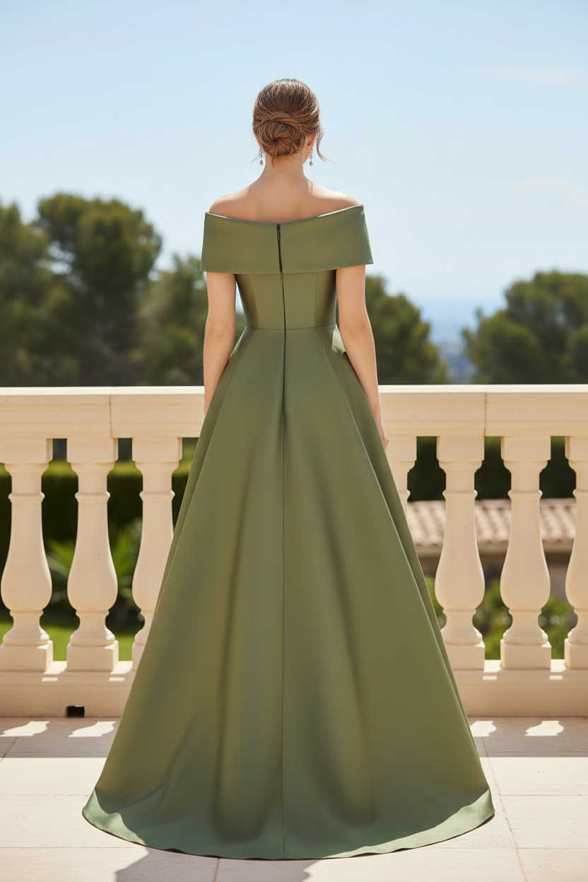 A-Line Off-The-Shoulder Sleeveless Floor-Length Mother Of The Bride Dress