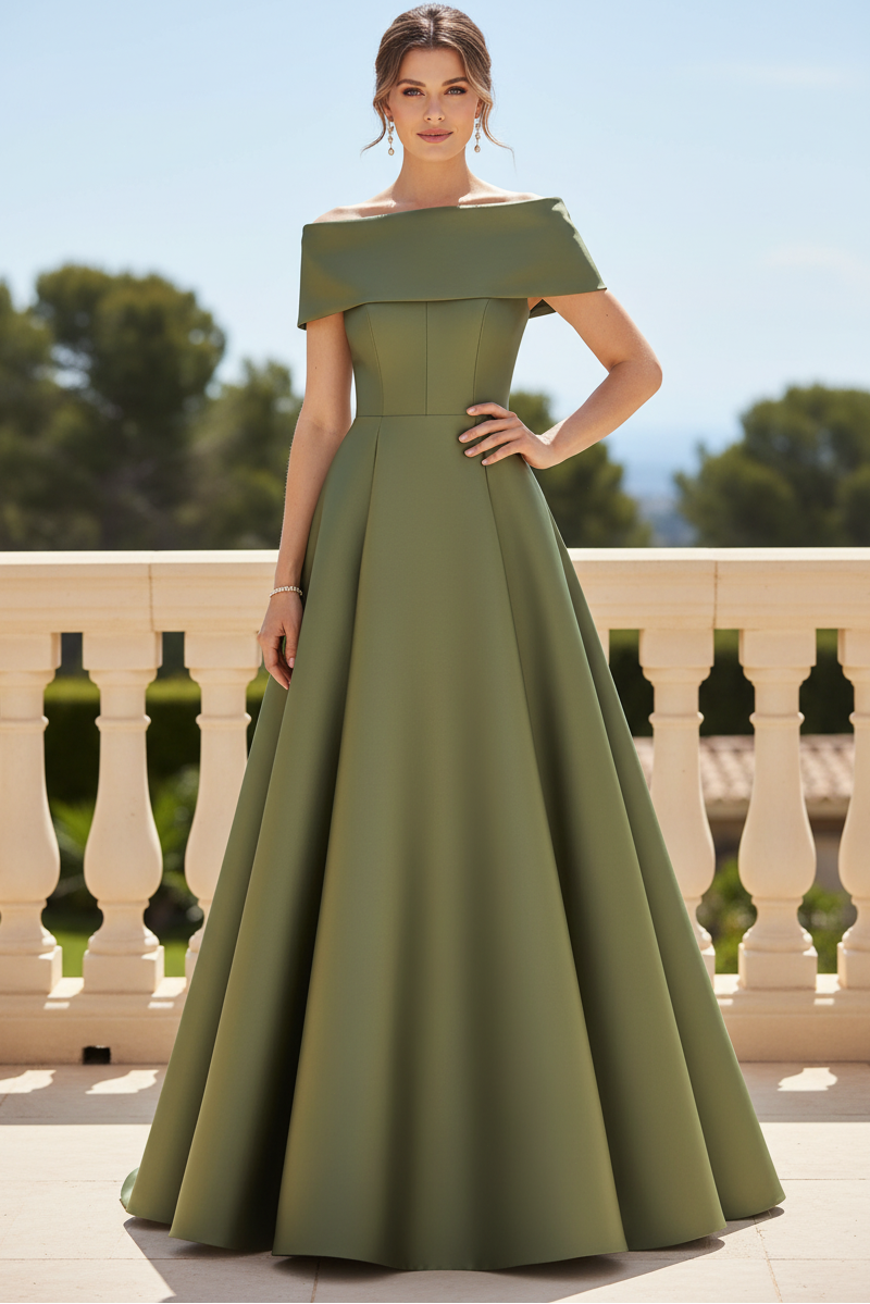 A-Line Off-The-Shoulder Sleeveless Floor-Length Mother Of The Bride Dress