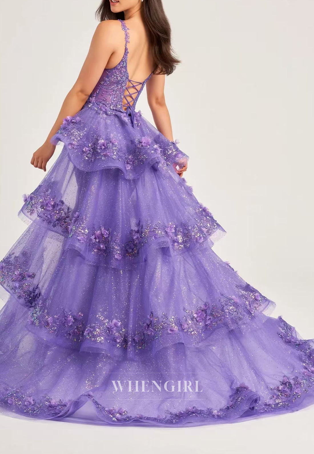 Sheath V Neck Sleeveless Appliqued Lace Up Prom Dress