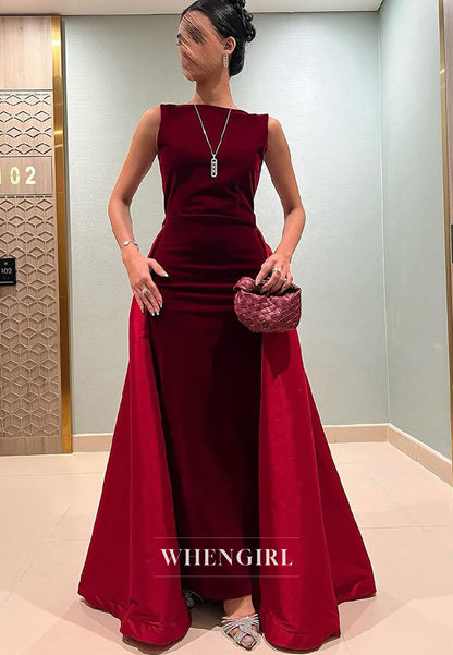 Gorgeous Empire Waist Sleeveless Floral Satin Formal Party Dress with Overskirt