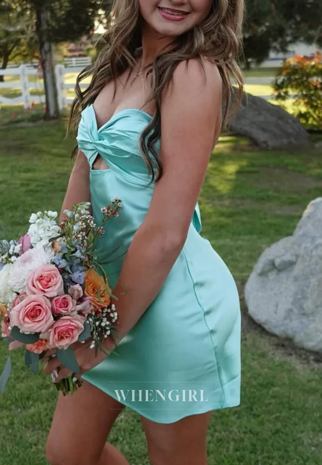 Sweetheart Sleeveless Cut Out Strapless Sheath Short Homecoming Dress
