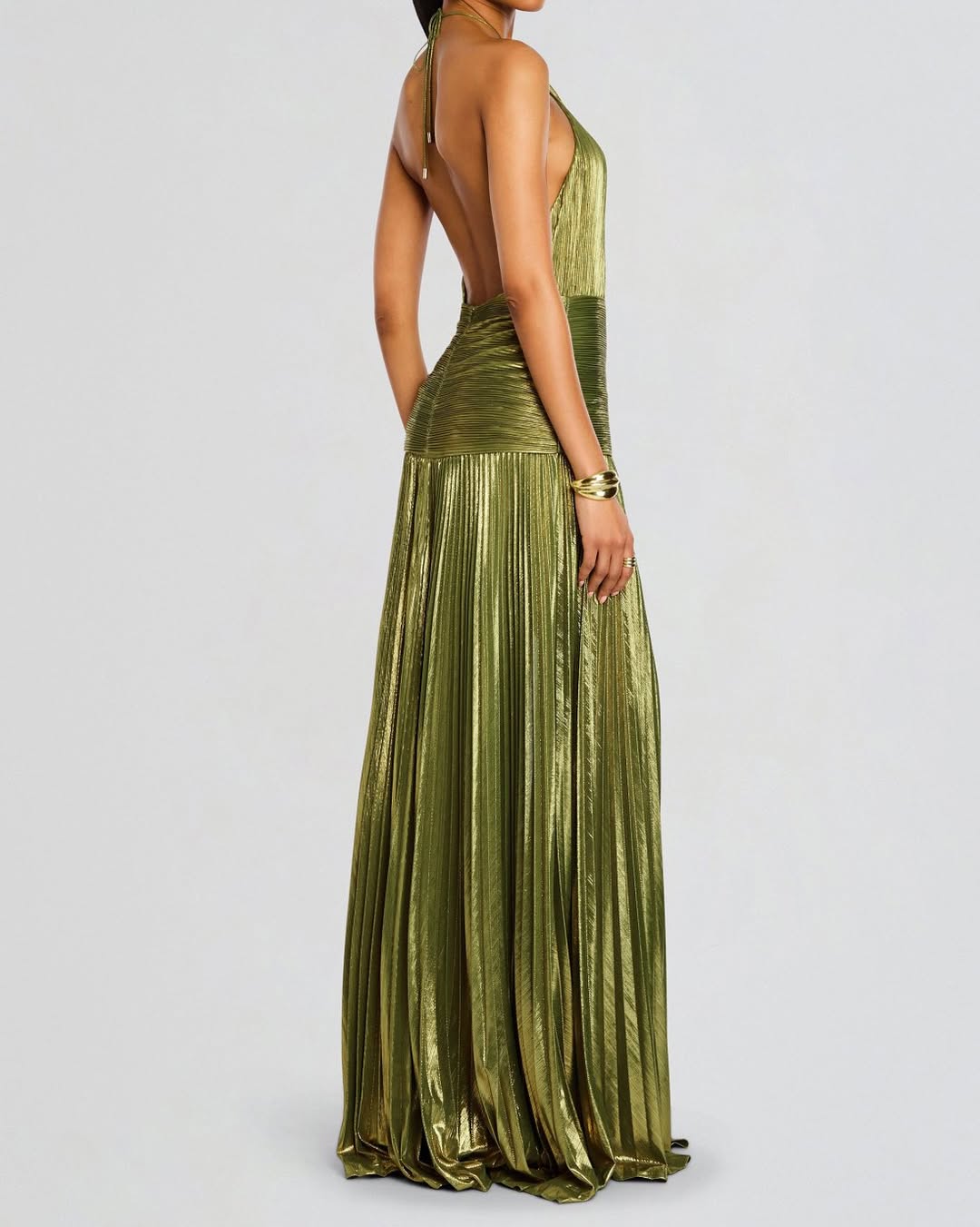 Column Split Charming Halter Backless Sleeveless Prom Dress