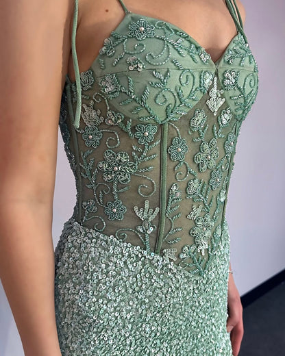 Mermaid Sweetheart Evening Dresses Long with Slit Backless Prom Gowns