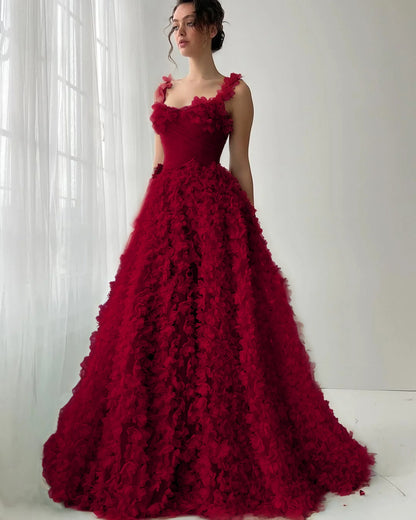 Flower Dreamy Spaghetti-Straps Mint Green Sleeveless Prom Dress