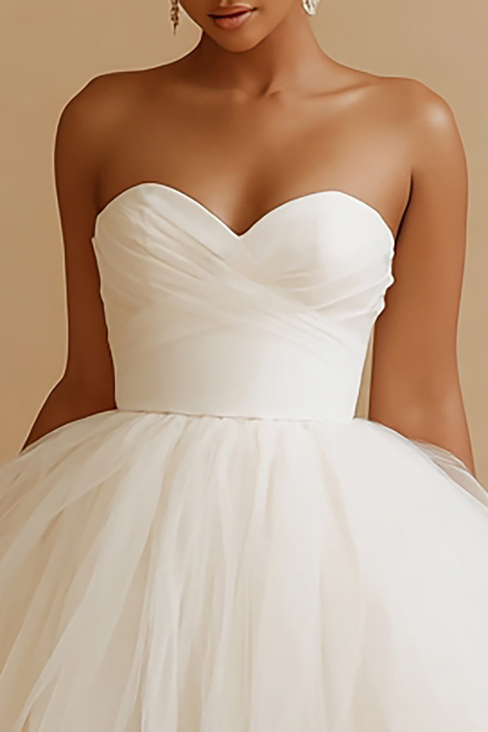 White Sweetheart Tulle A Line Short Bachelorette Dress