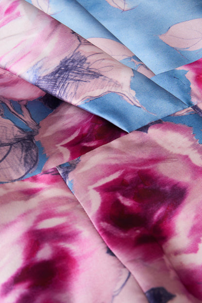 Tube Top Floral Printed Slit Floor Length Mother of the Bride Dress