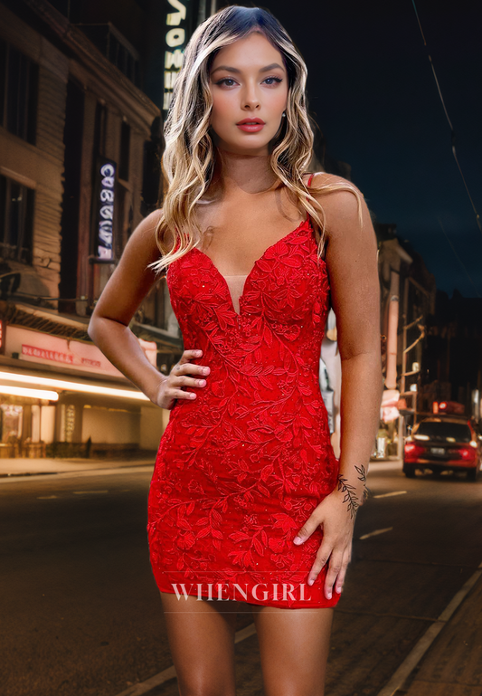 Sheath Strapless Straps Sleeveless Fully Lace Appliques Back Zipper Homecoming Drses
