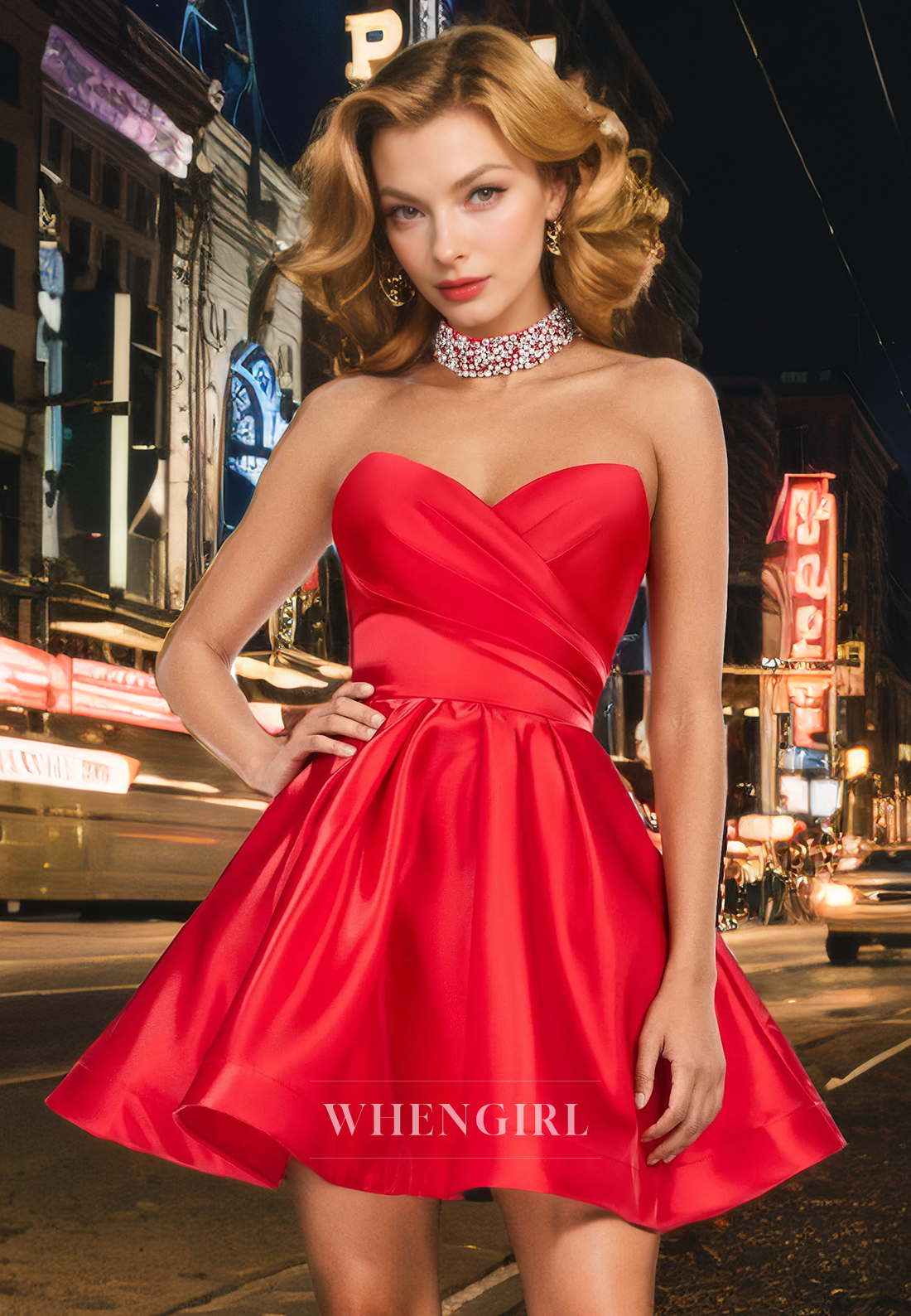 A - Line Strapless Seeveless Back Zipper Homecoming Dress
