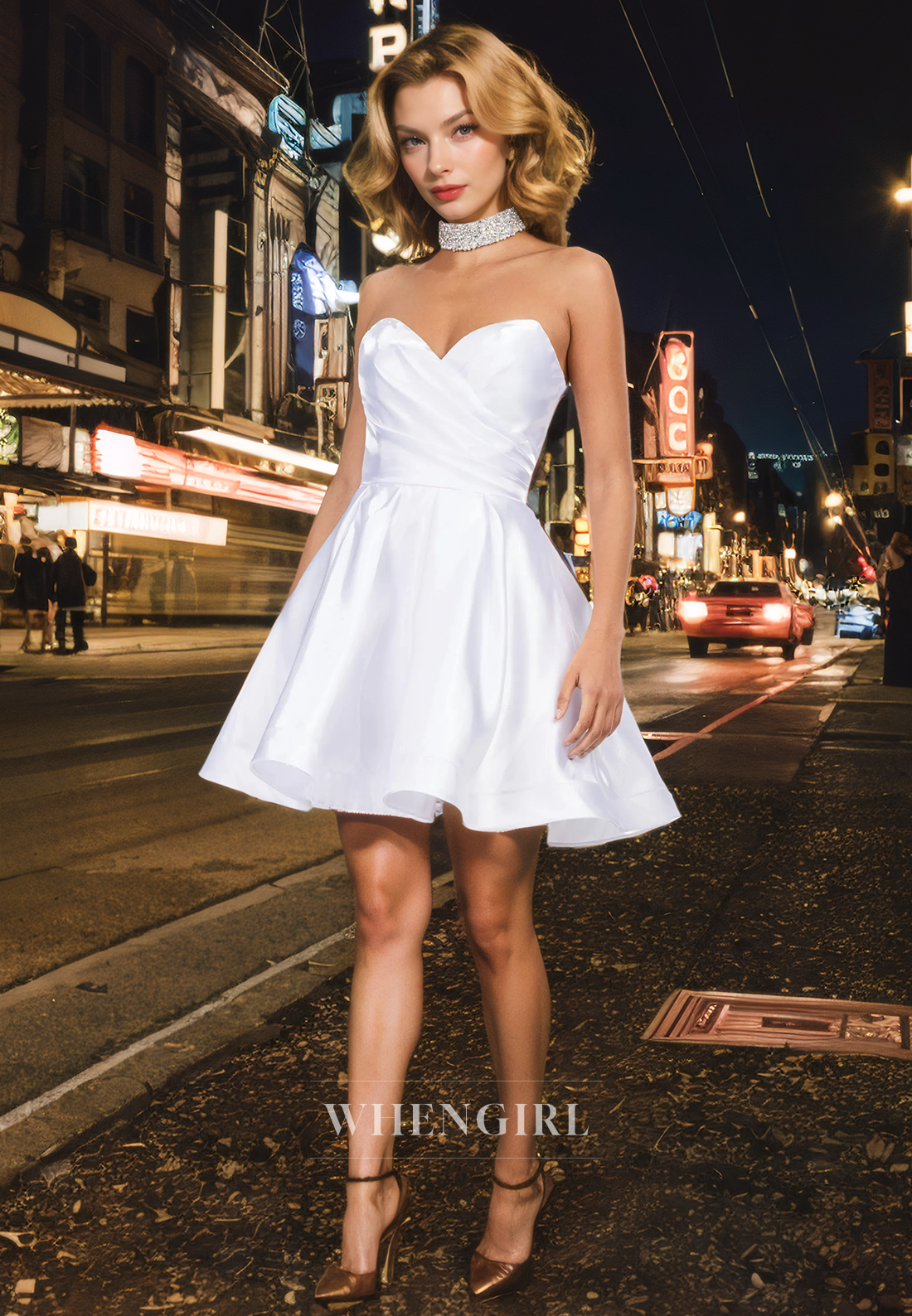 A - Line Strapless Seeveless Back Zipper Homecoming Dress
