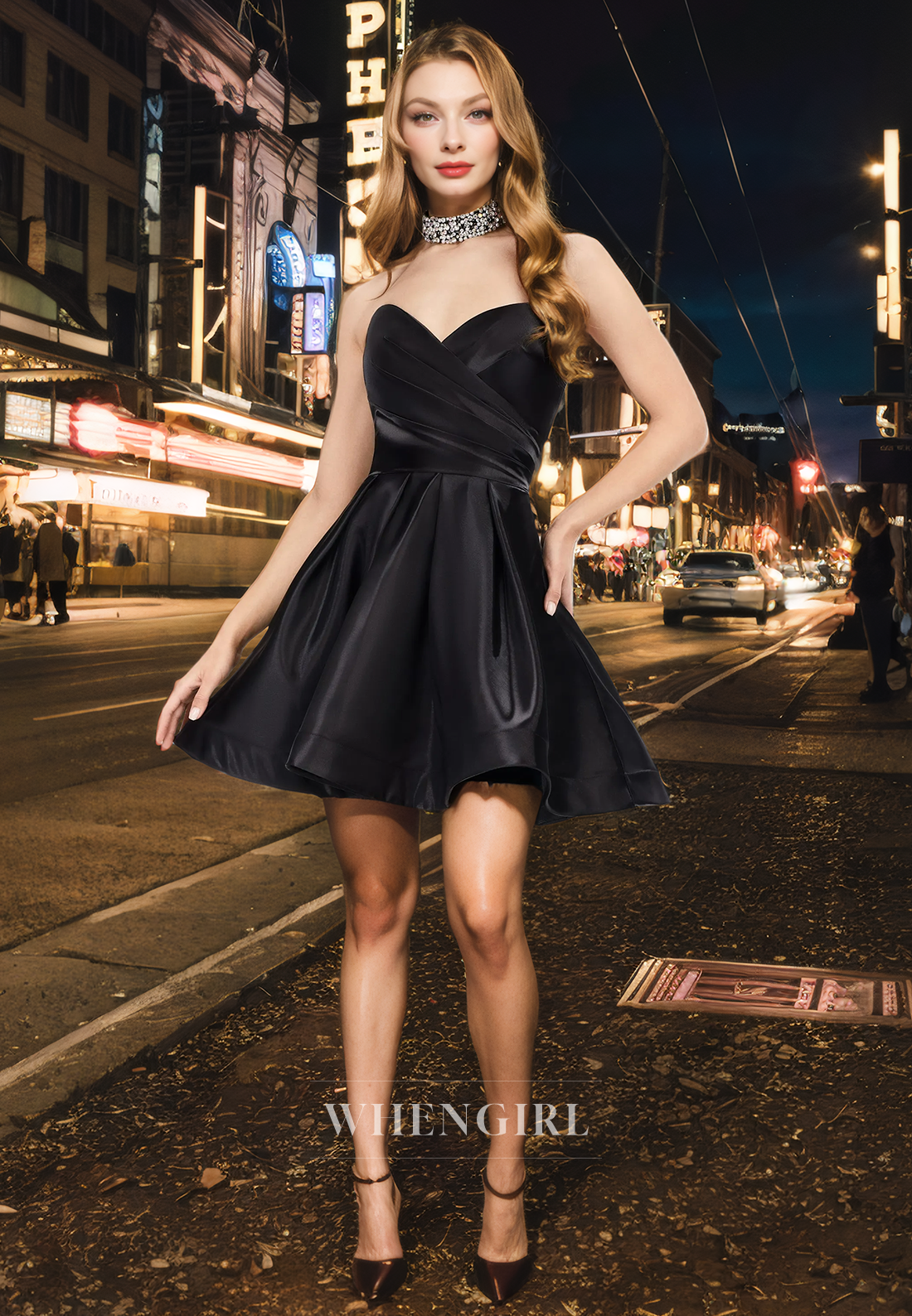 A - Line Strapless Seeveless Back Zipper Homecoming Dress