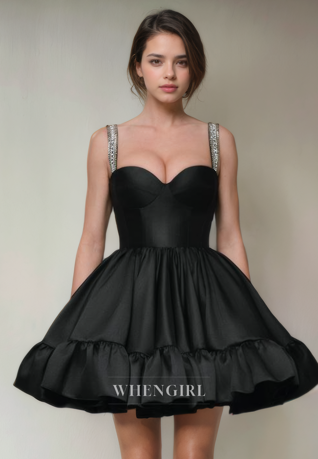 A-Line Strapless Straps Sleeveless Lace Up Short Homecoming Party Dress