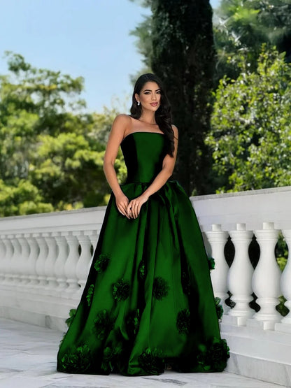 Handmade Flower Royal Blue Graceful Straight Across Sleeveless Prom Dress