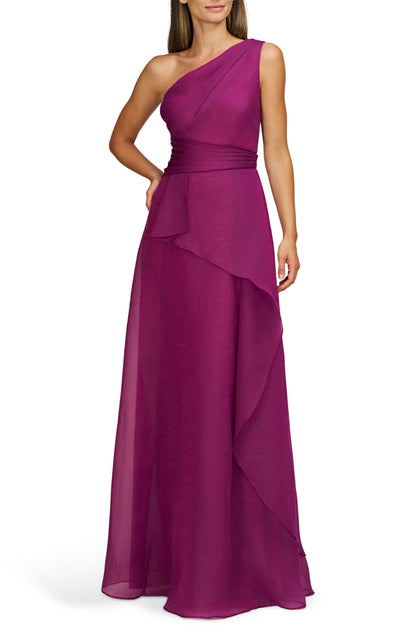 Violet Rose Ruffles One-ShoulderColumn Mother of the Bride Dress