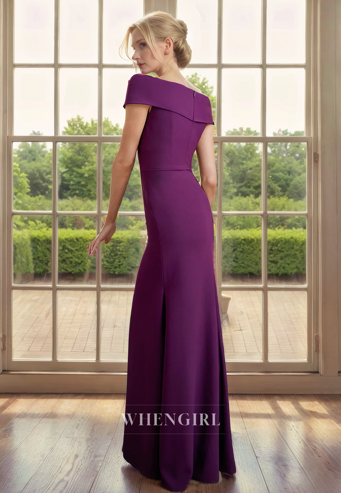 Sheath Off Shoulder Sleeveless Back Zipper Mother of Bride Dress